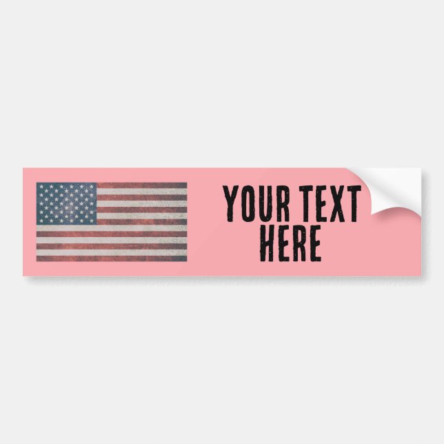 AMERICAN FLAG CREATE YOUR OWN Bumper Sticker (Front)