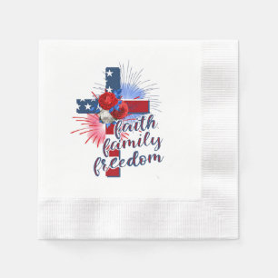 American Flag Cross Napkins