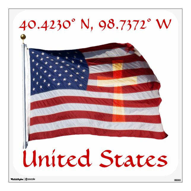 American Flag Cross Wall Decal (Front)