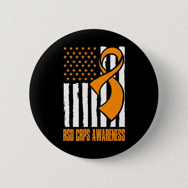 American Flag CRPS Awareness  Button (Front)