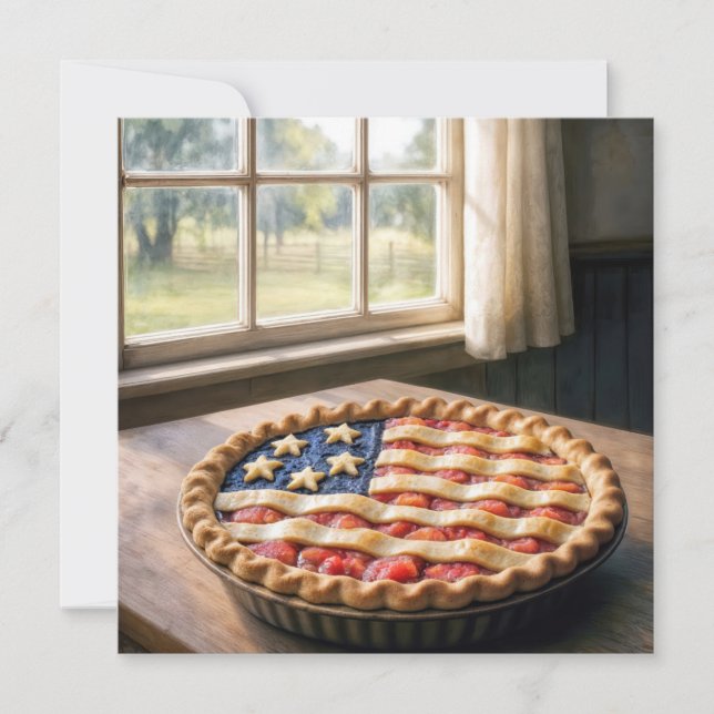American Flag Crust On Homemade Pie Invitation (Front)