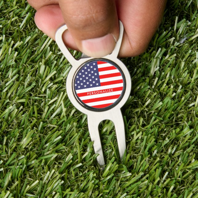 American flag custom golf ball marker divot tool (Insitu 1)