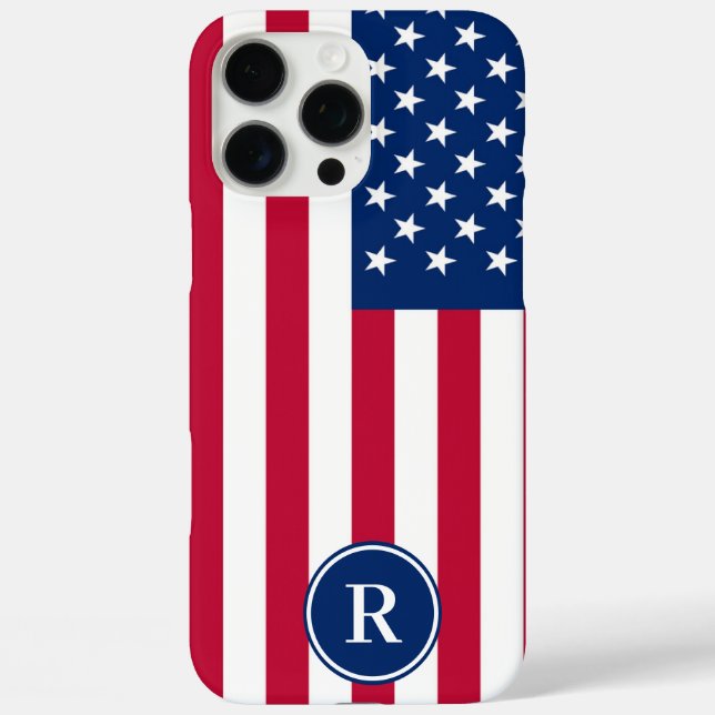 American Flag Custom Monogram Case-Mate iPhone Case (Back)