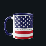 American Flag Custom Mug<br><div class="desc">A unique bold American flag custom name mug.</div>