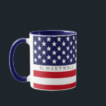 American Flag Custom Mug<br><div class="desc">A unique bold American flag custom name mug.</div>