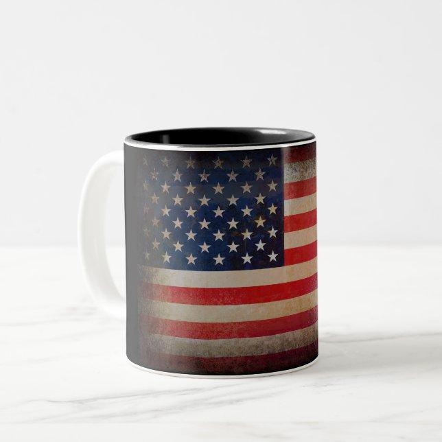 American Flag Custom Mug |Coffee, Milk or Tea (Front Left)
