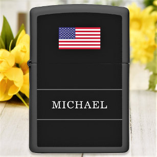 American Flag Custom Name Personalized Zippo Lighter