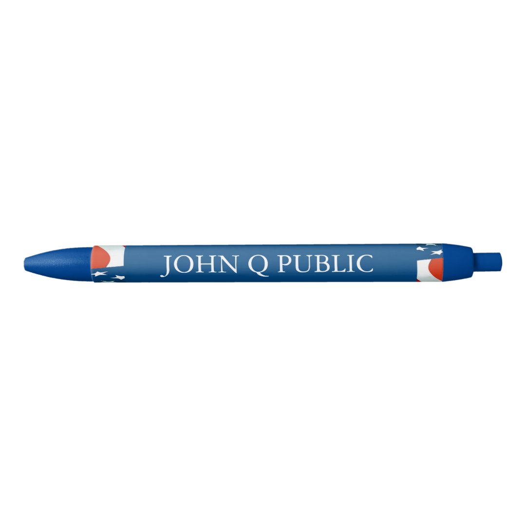 American Flag Custom Name Template Black Ink Pen | Zazzle