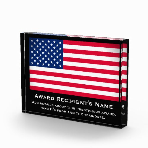 American Flag Custom Personalized Acrylic Award