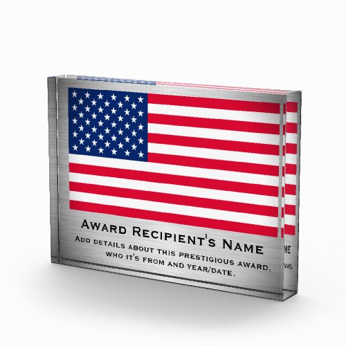 American Flag Custom Personalized Acrylic Award