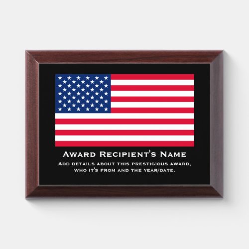 American Flag Custom Personalized Award