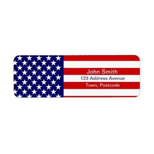 American flag custom return address label | Zazzle