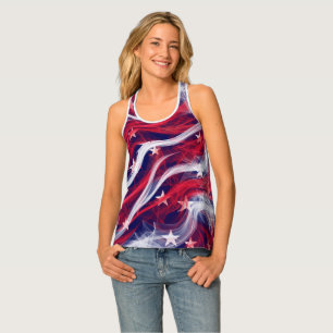 American flag Custom Women's Racerback Tank Top