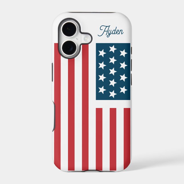 American Flag Customizable  Iphone Case (Back)