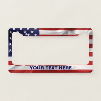 American Flag customizable License Plate Frame