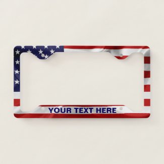 American Flag customizable License Plate Frame