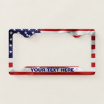 American Flag Customizable License Plate Frame at Zazzle
