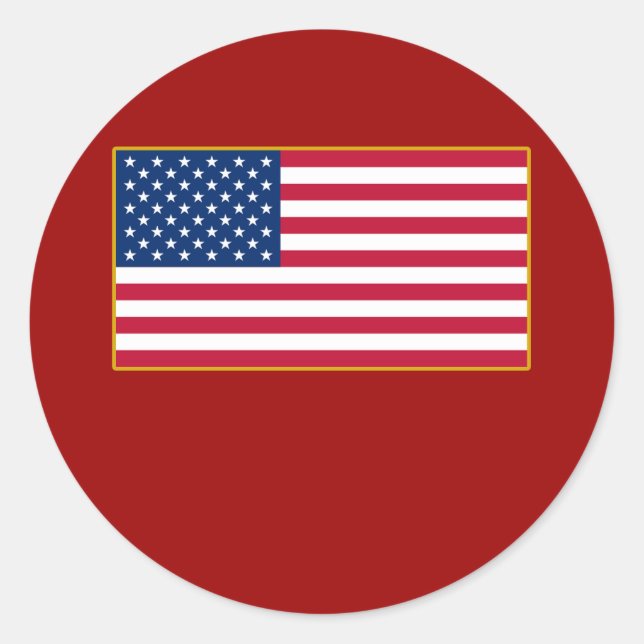 American Flag Customizable Products Classic Round Sticker (Front)