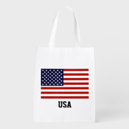 American Flag Customizable Reusable Grocery Bag