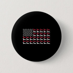 American Flag Dachshund Patriotic Dog Men Women 4t Button