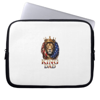 American Flag Dad Lion Laptop Sleeve