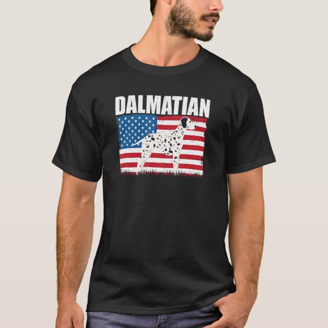 American Flag Dalmatian T-Shirt (Front)