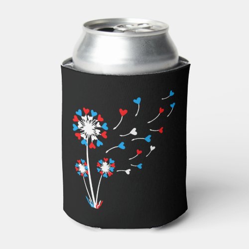 American Flag Dandelion Flaying Hearts Can Cooler