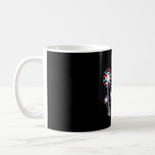 American Flag Dandelion Flaying Hearts Coffee Mug