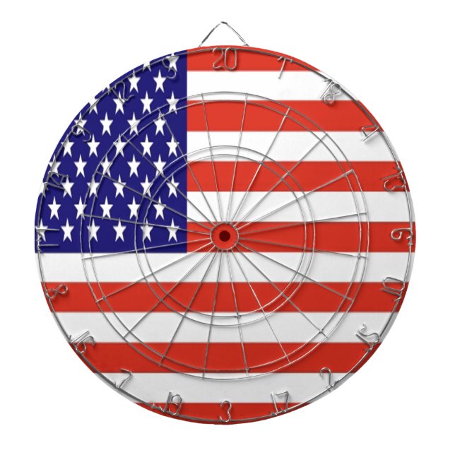 American flag dartboard with darts (Front)
