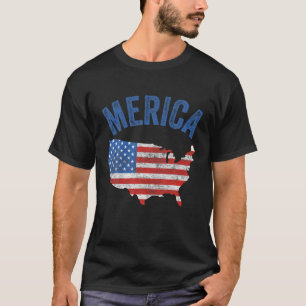 American Flag Day Map 4Th Of July USA Patriotic Sy T-Shirt
