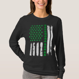 American Flag DayShamrock USA Flag St Patick s day T-Shirt