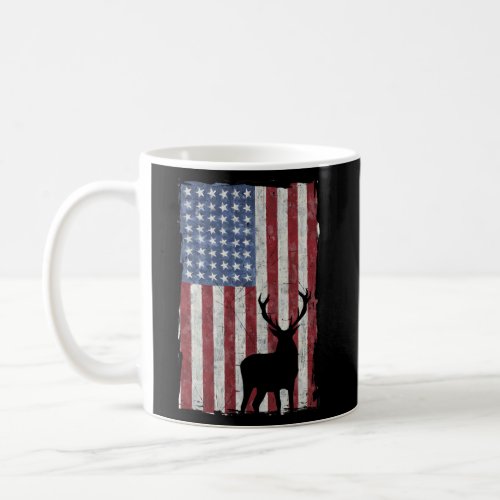 American Flag Deer Hunting Distressed Usa Coffee Mug