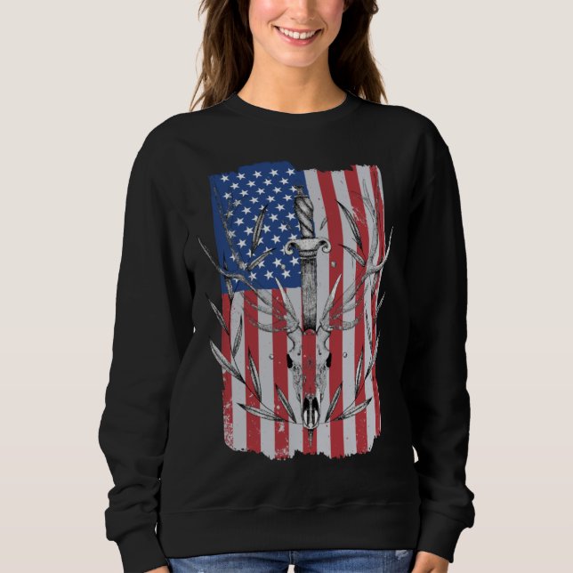 American Flag Deer Hunting Sweatshirt (Front)