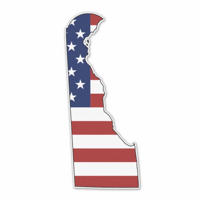 American Flag Delaware Sticker (Front)