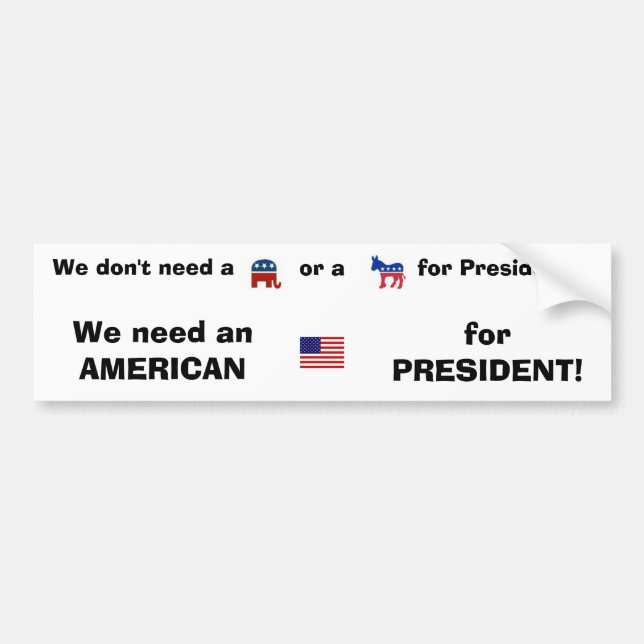 american flag, democrat donkey, republicant ele... bumper sticker (Front)