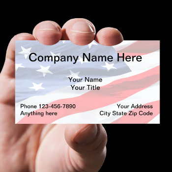 American Flag Design Business Card by Luckyturtle at Zazzle