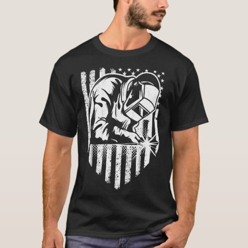 American Flag Design  Patriotic Usa Welder Gift  G T_Shirt