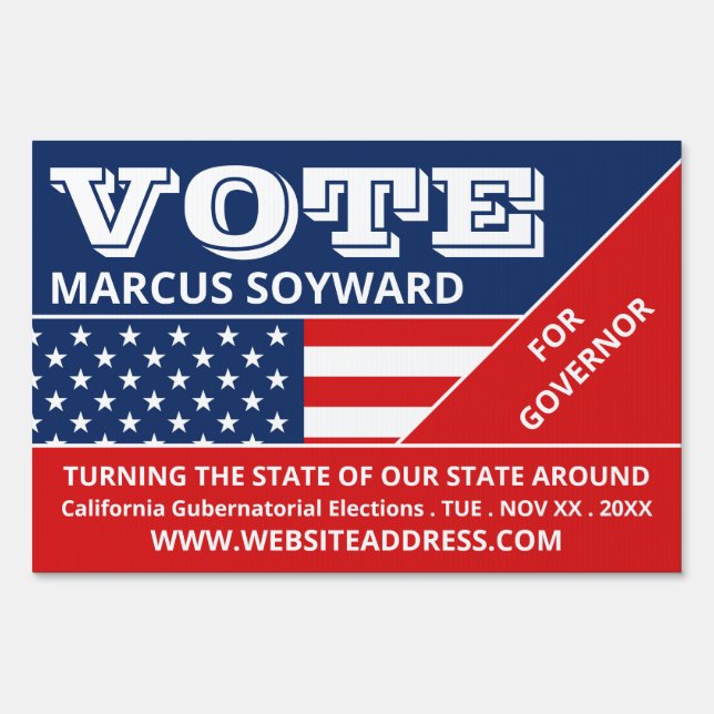 American Flag Design, Political Campaign Yard Sign (Front)