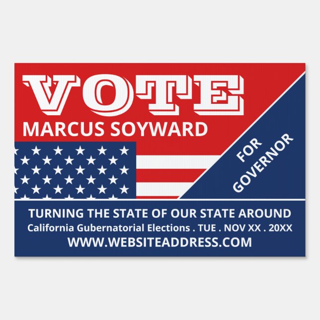 American Flag Design, Political Campaign Yard Sign (Front)