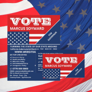 American Flag Design, Political Campaigner Advert Flyer