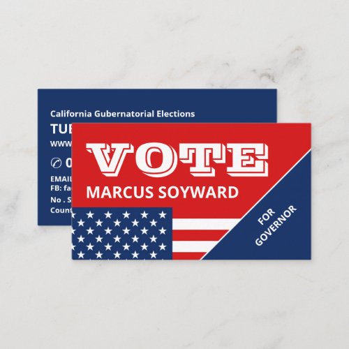 American Flag Design Political Campaigner Business Card