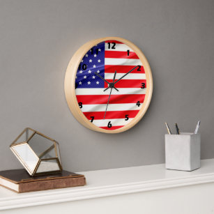 American Flag Design Wall Clock