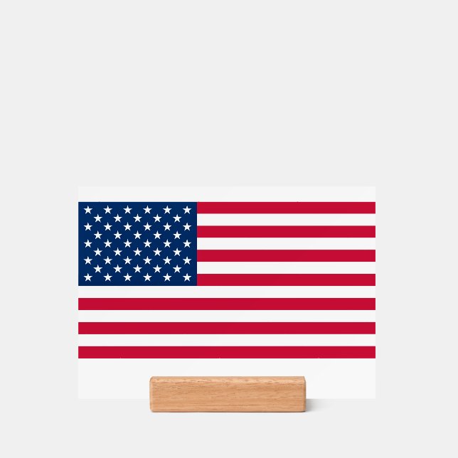 American Flag Desk Accessories Holder (Woodblock)