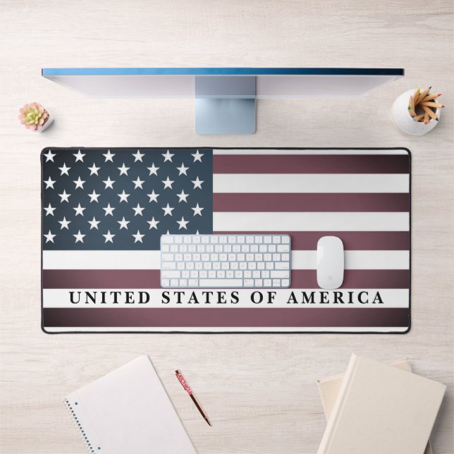 American flag desk mat with custom design text (Office 1)