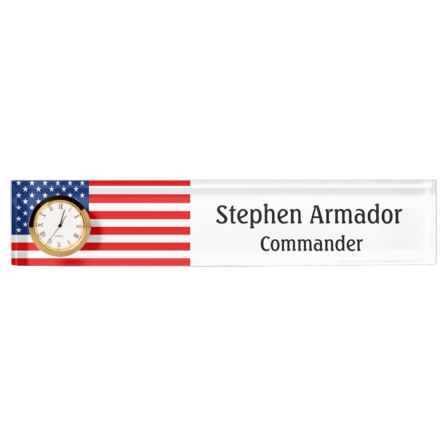 American Flag Desk Name Plate (Front)
