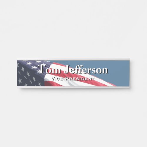 American Flag Desk Nameplate