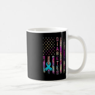 American Flag Diabetes Awareness Support Tie Dye Coffee Mug