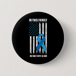 American Flag Diabetes Support Type 1 Blue Ribbon Button