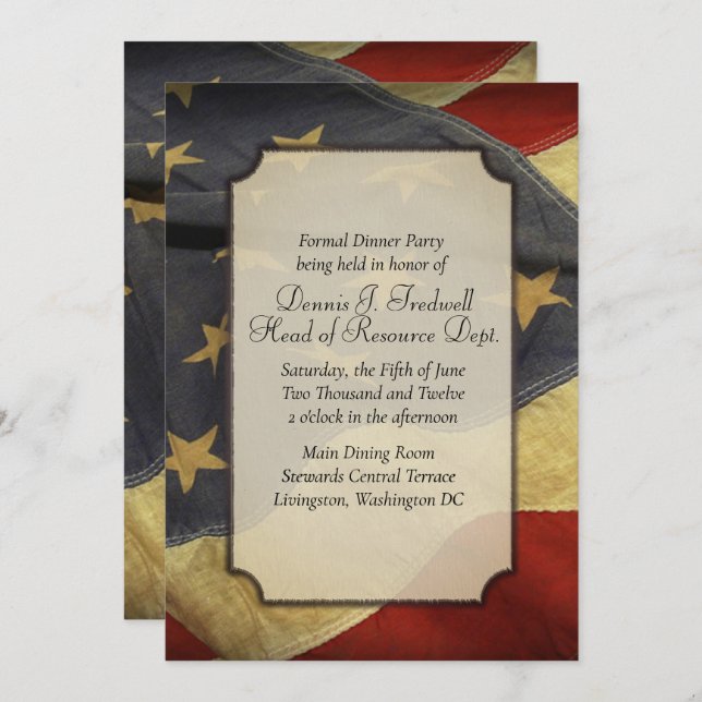 American Flag Dinner Party Invitation (Front/Back)