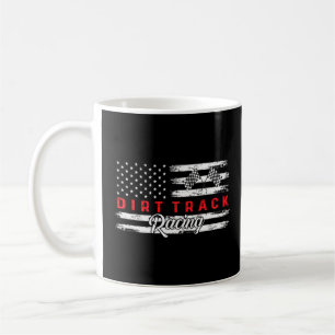 American Flag Dirt Track Racing Car Bike Driver Di Coffee Mug